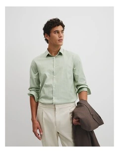 Slim Cut & Sew Stripe Shirt in Seaspray