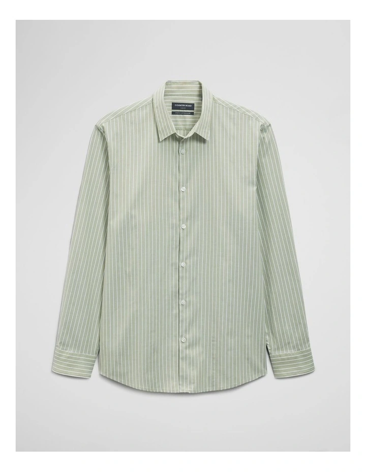 Slim Cut & Sew Stripe Shirt in Seaspray image 2