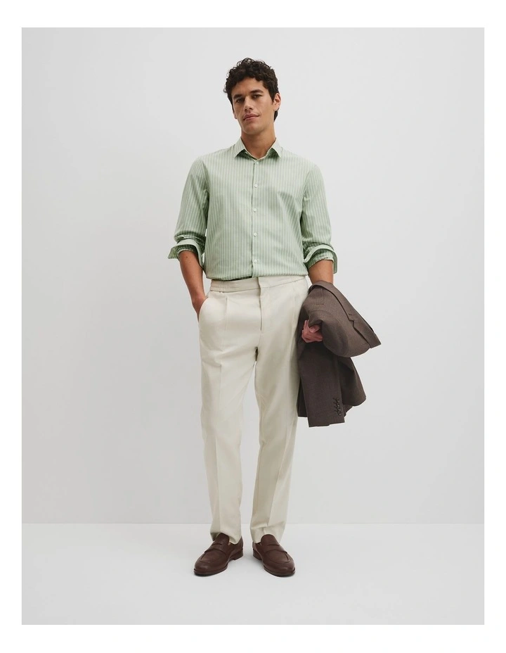 Slim Cut & Sew Stripe Shirt in Seaspray image 4
