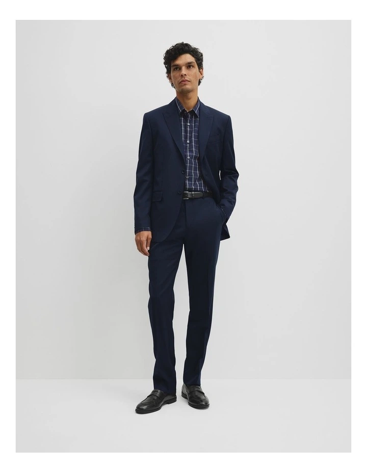 Long Sleeve Regular Cotton With Pockets Check Shirt in Navy image 4