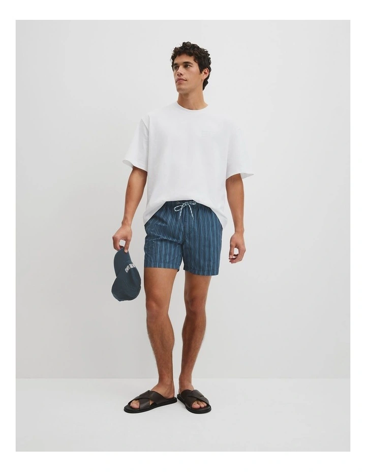Stripe Print Swim Short in Navy Multi image 1