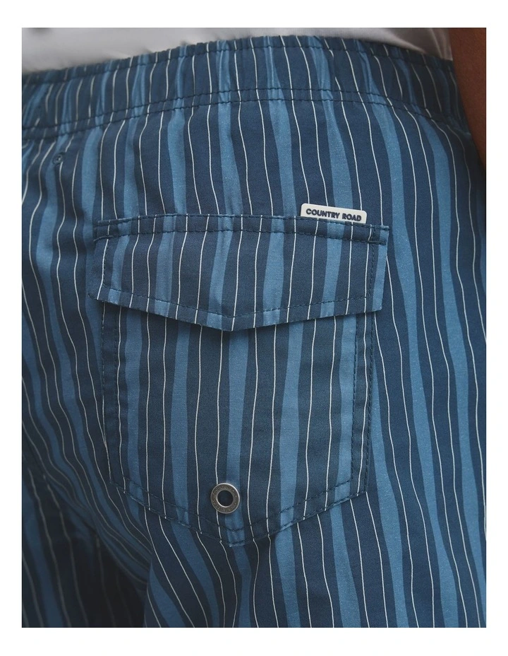 Stripe Print Swim Short in Navy Multi image 3