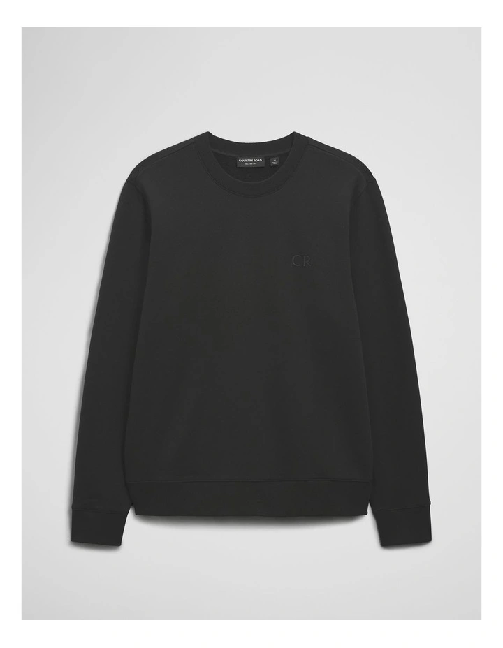 Australian Cotton Cr Logo Sweat in Black image 2
