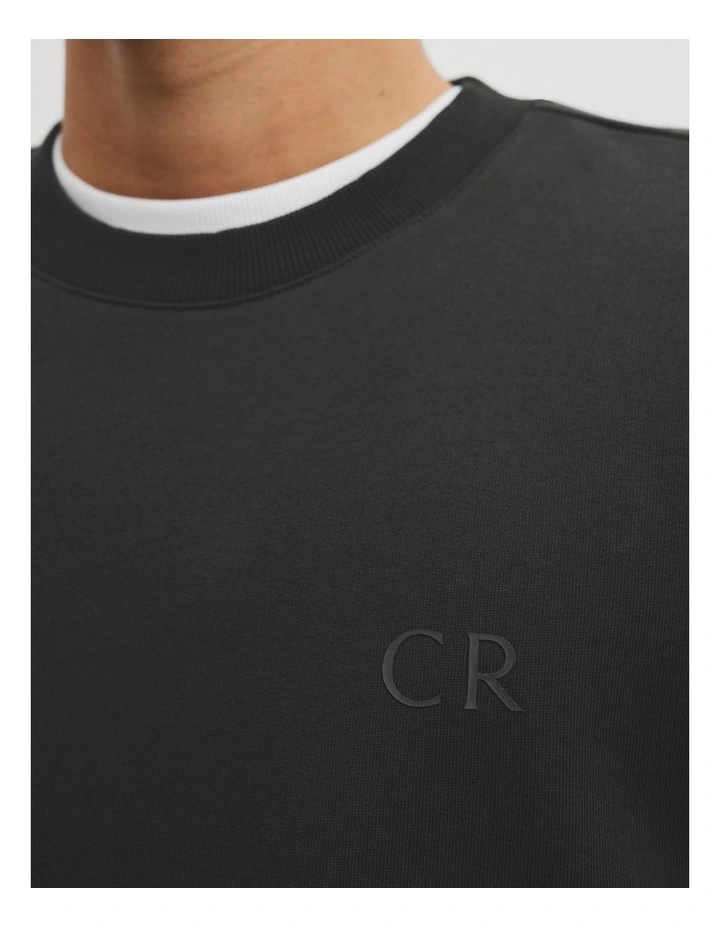 Australian Cotton Cr Logo Sweat in Black image 3