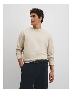 Australian Cotton Cr Logo Sweat in Clay