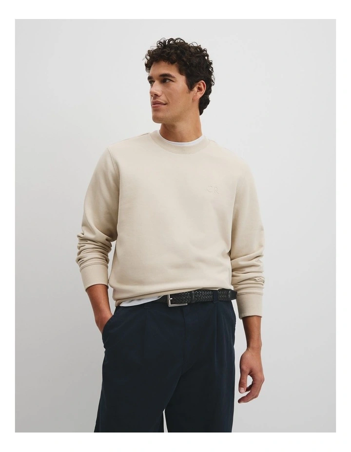 Australian Cotton Cr Logo Sweat in Clay image 1