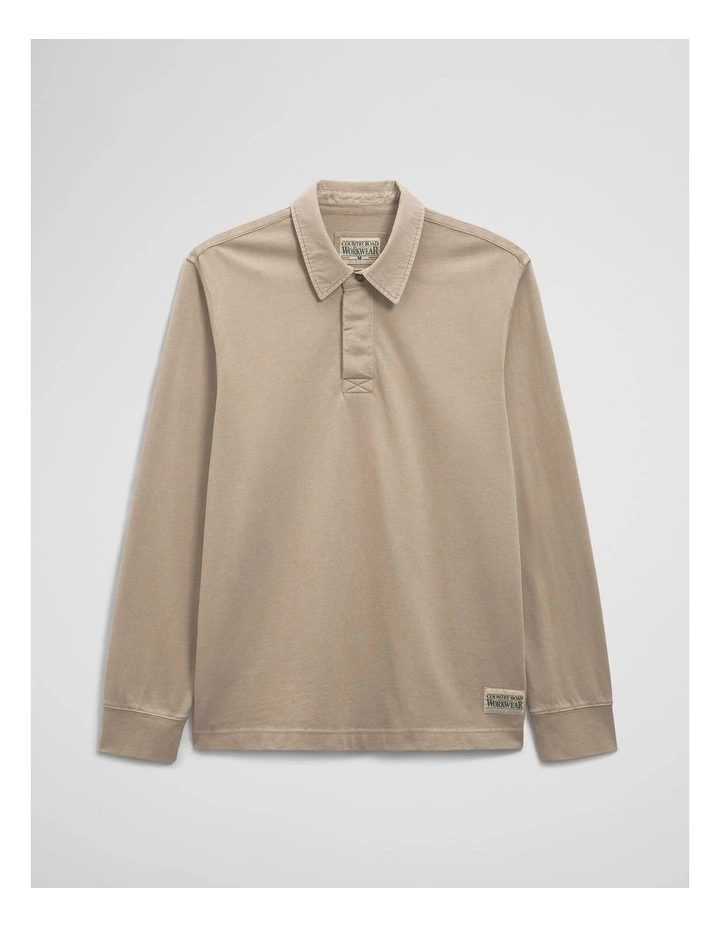 Australian Cotton Workwear Rugby in Dune image 2