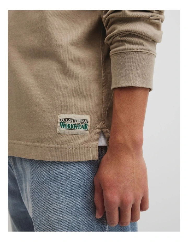 Australian Cotton Workwear Rugby in Dune image 3