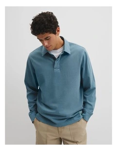 Australian Cotton Workwear Rugby in Steel Blue