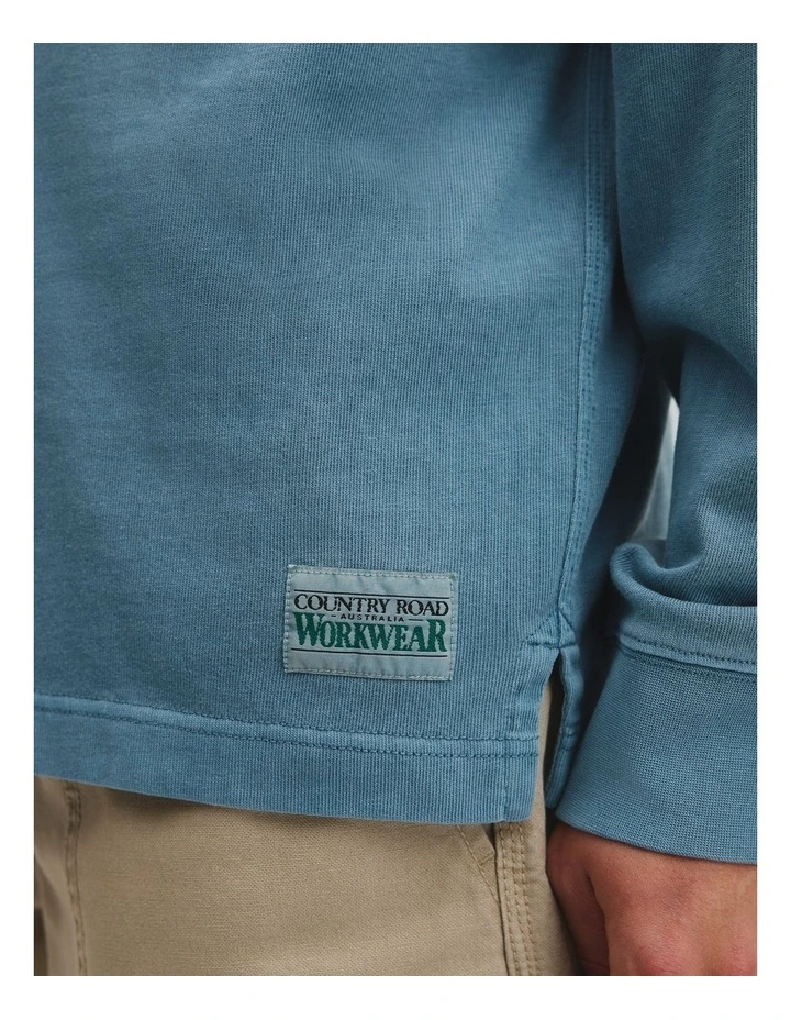 Australian Cotton Workwear Rugby in Steel Blue image 3