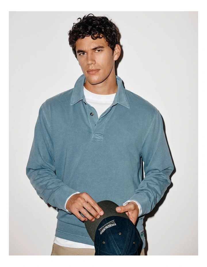 Australian Cotton Workwear Rugby in Steel Blue image 6