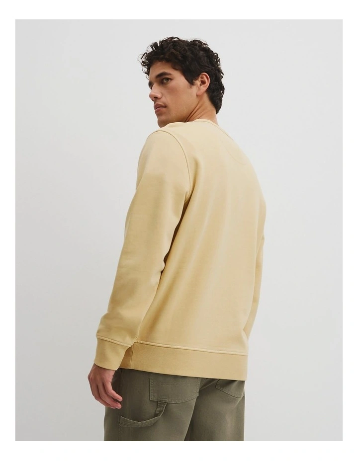 Australian Cotton Garment Dyed Workwear Crew Sweat in Sunlight image 5