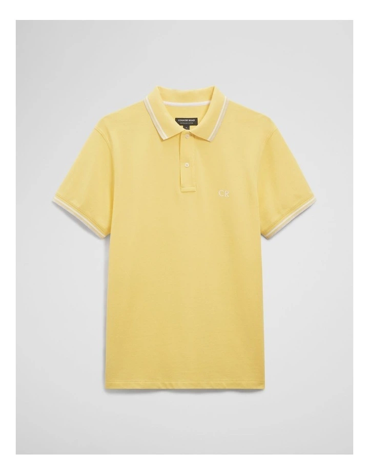Australian Cotton Cr Logo Pique Polo in Yellow image 2