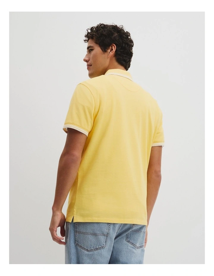 Australian Cotton Cr Logo Pique Polo in Yellow image 5