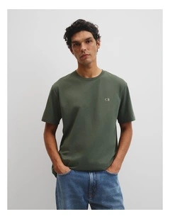Short Sleeve Australian Cotton Country Road Modern Logo T-shirt in River Gum