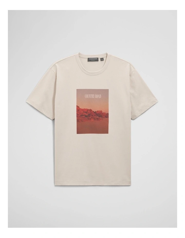 Australian Cotton Graphic T-shirt in Stone image 2
