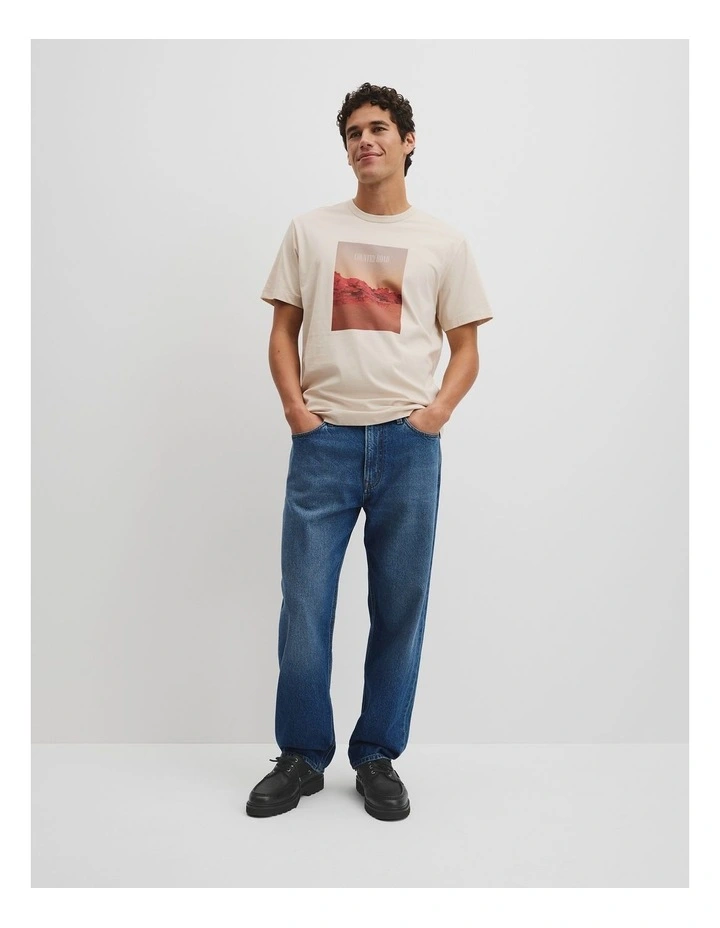 Australian Cotton Graphic T-shirt in Stone image 4