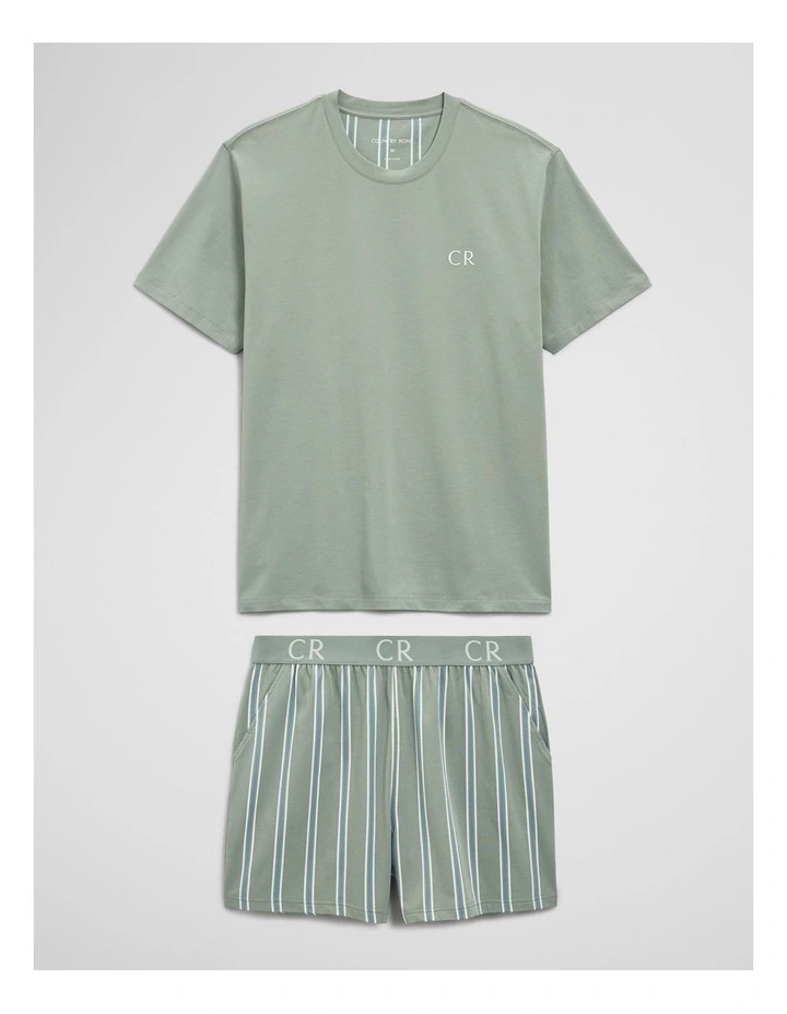 Short Pyjama Sleep Set in Dried Sage image 2