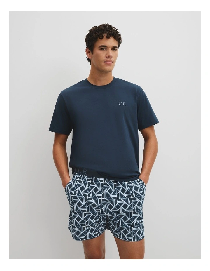 Short Pyjama Sleep Set in Navy image 1