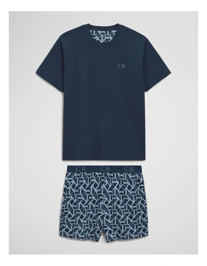 Short Pyjama Sleep Set in Navy image 2