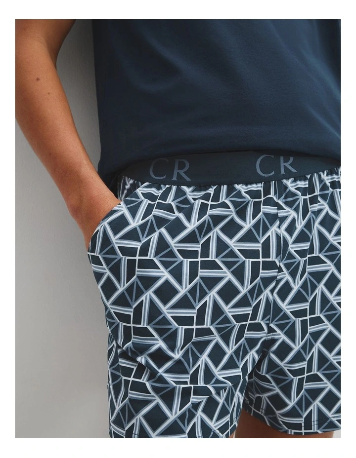 Short Pyjama Sleep Set in Navy image 3
