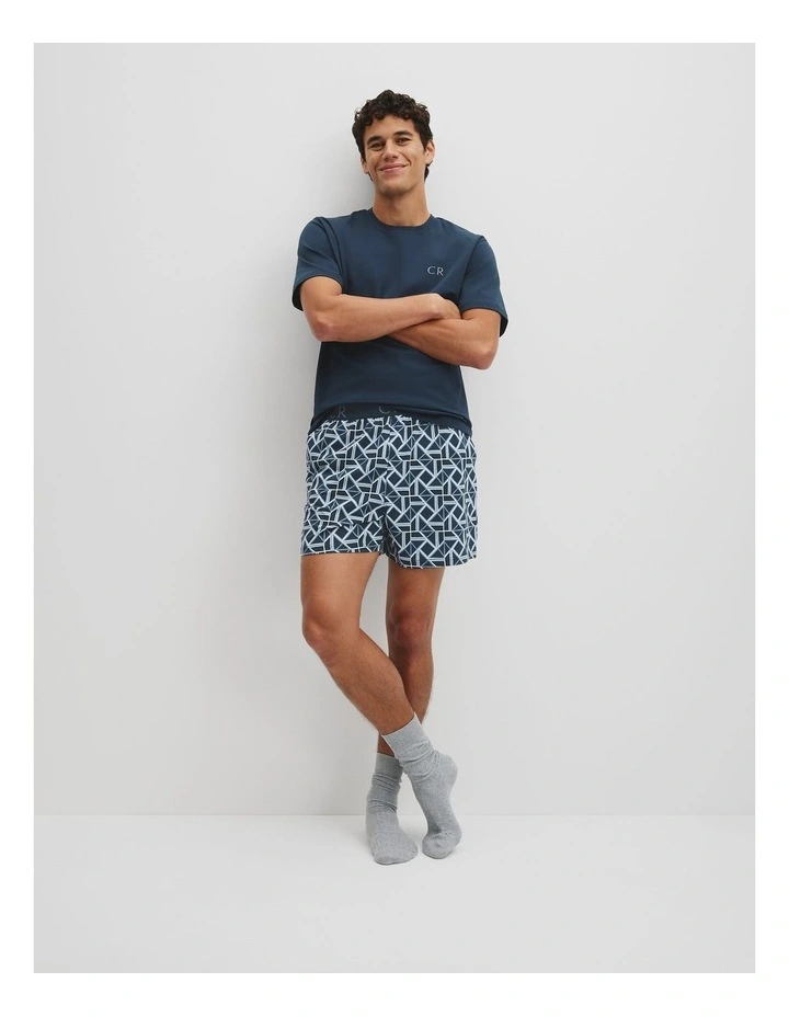 Short Pyjama Sleep Set in Navy image 4