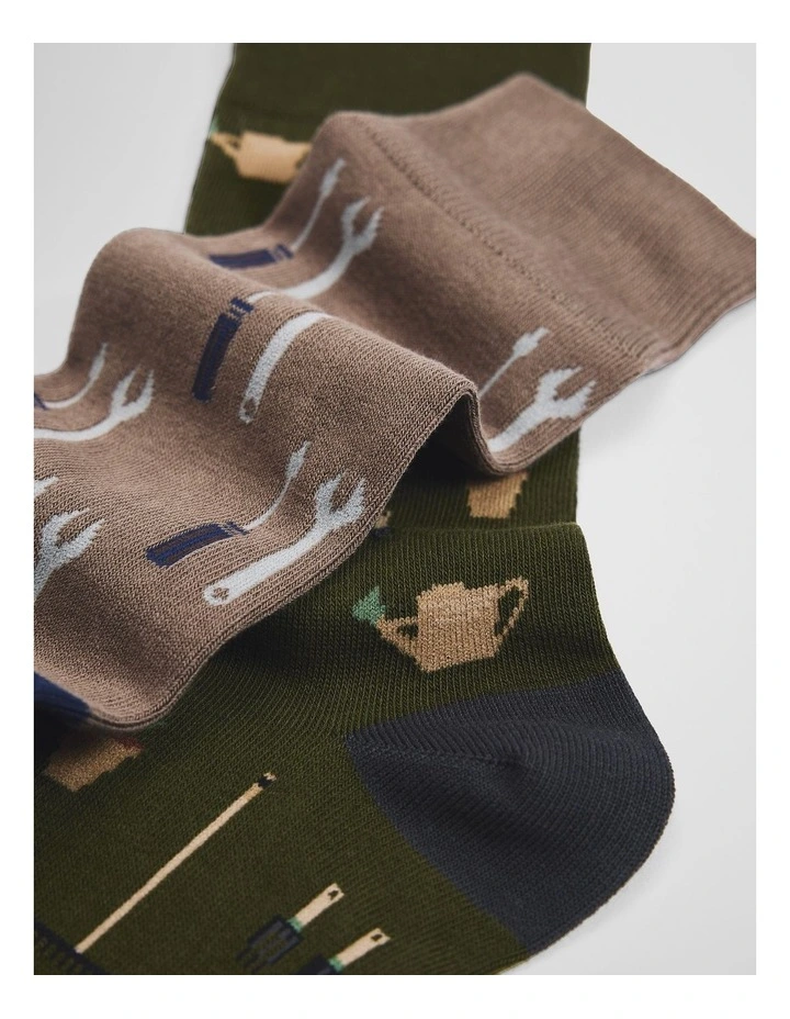 Tool Sock Pack Of 2 in Multi image 2