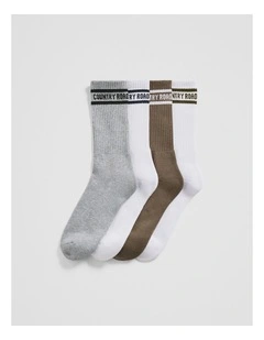 Cr Sport Crew Pack Of 4 in Multicolour