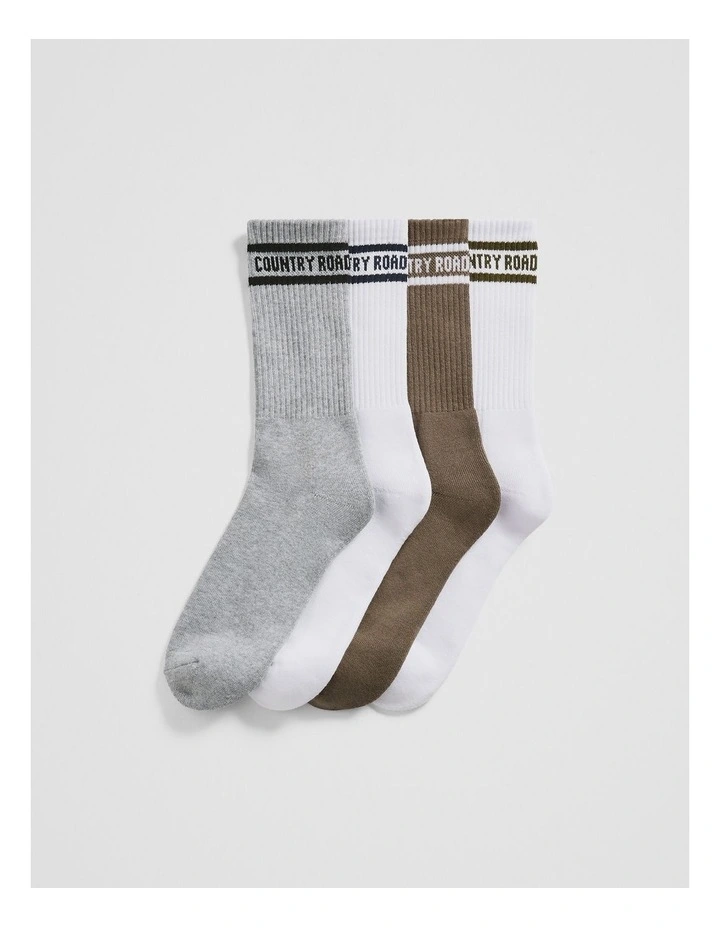 Cr Sport Crew Pack Of 4 in Multicolour image 1