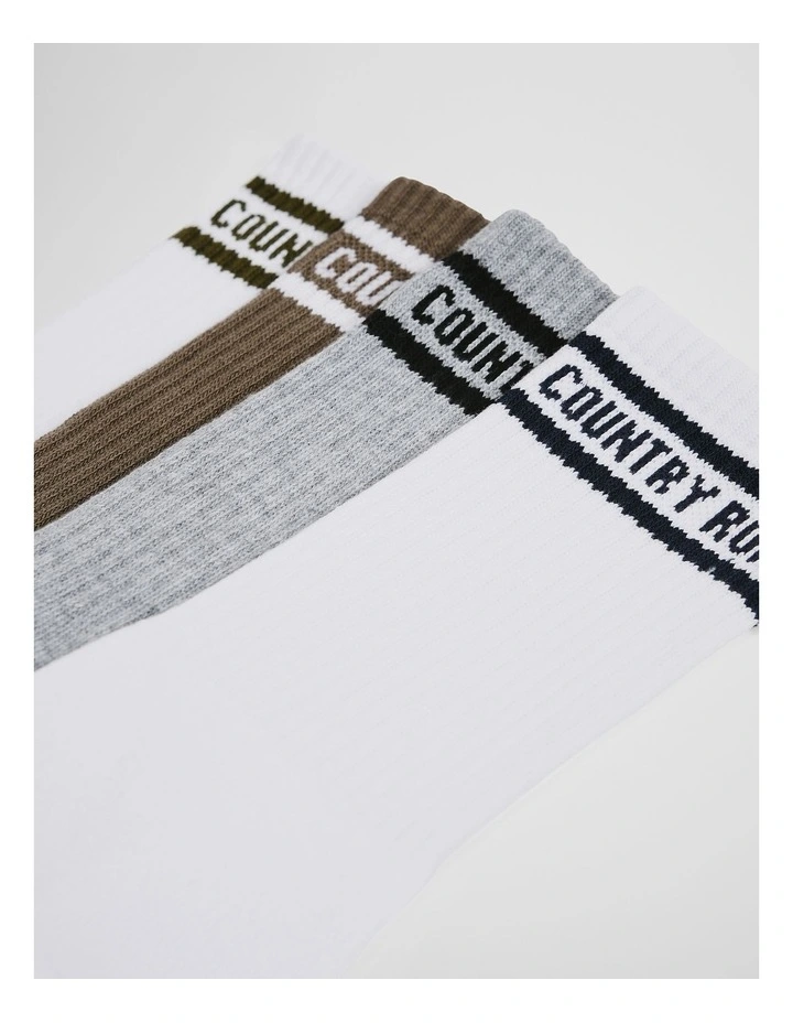 Cr Sport Crew Pack Of 4 in Multicolour image 2