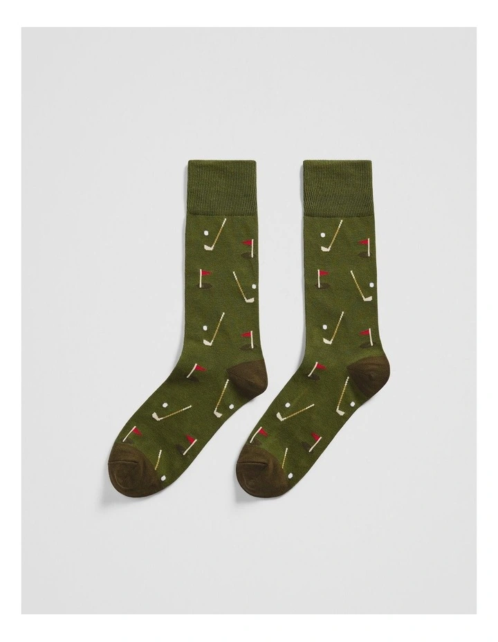 Golf Sock Pack Of 2 in Moss Green image 1