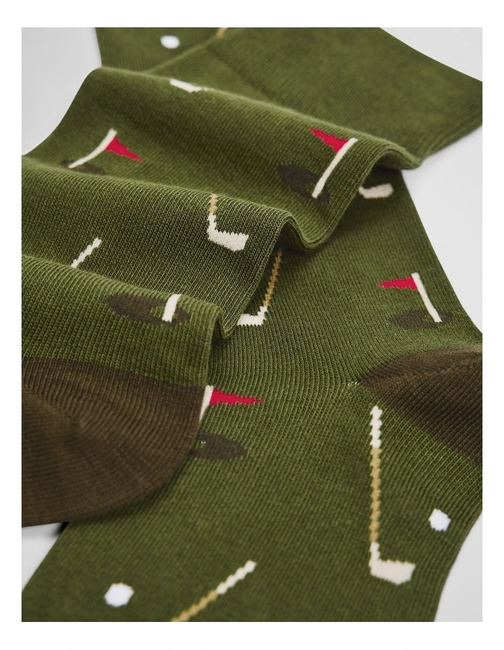 Golf Sock Pack Of 2 in Moss Green image 2