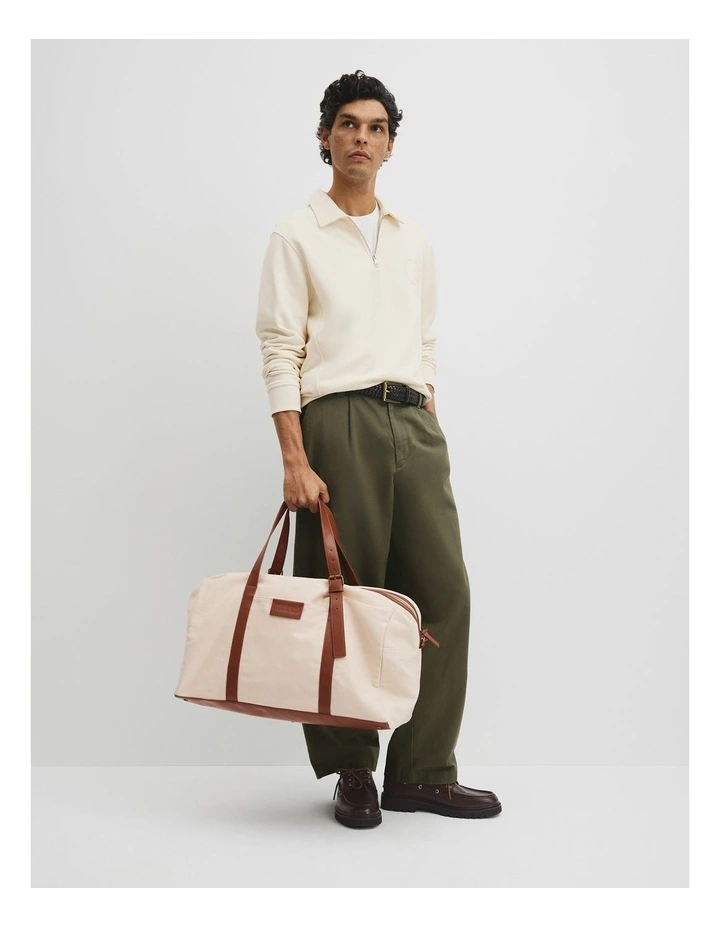 Hudson Cotton Duffle Bag in Ecru image 2