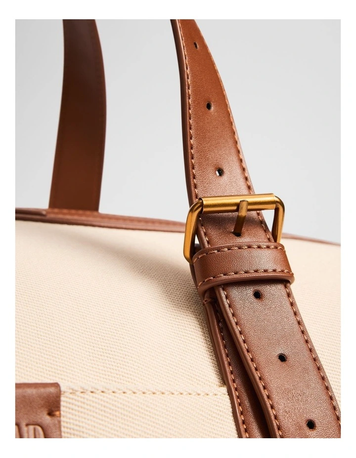 Hudson Cotton Duffle Bag in Ecru image 3