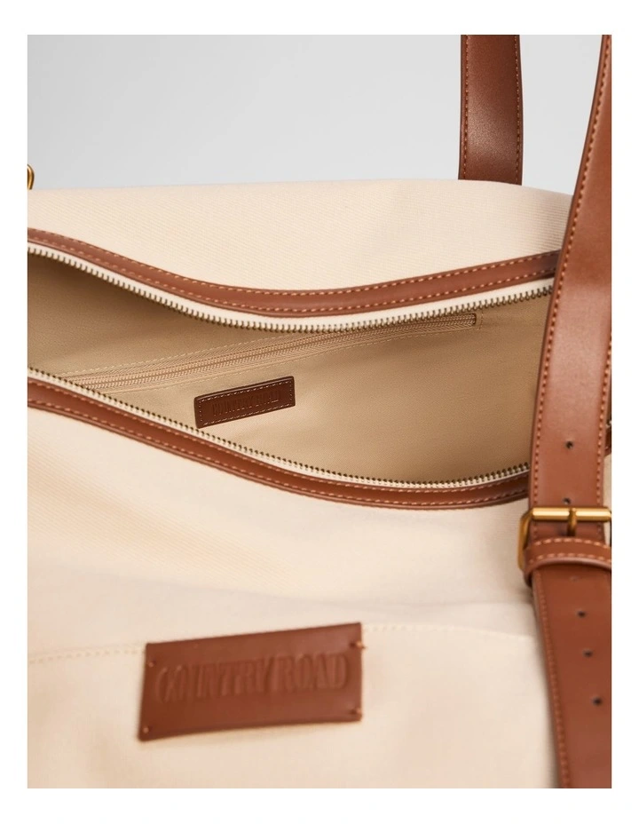 Hudson Cotton Duffle Bag in Ecru image 4