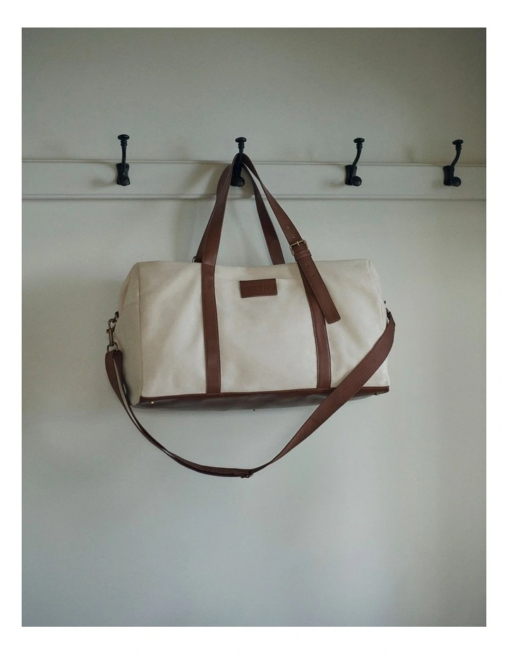 Hudson Cotton Duffle Bag in Ecru image 6