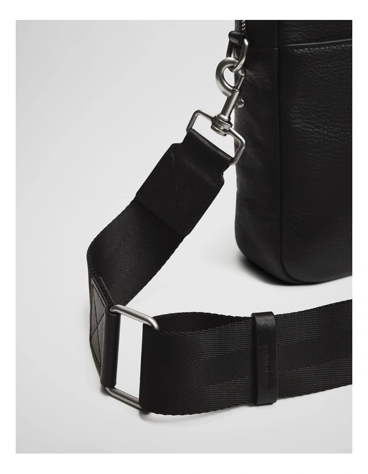 Rhys Leather Briefcase in Black image 3