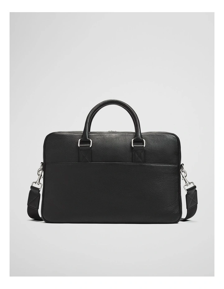 Rhys Leather Briefcase in Black image 5