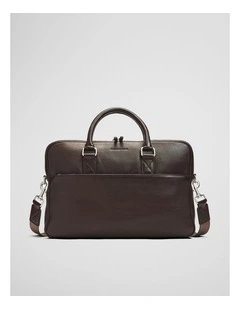 Rhys Leather Briefcase in Chocolate