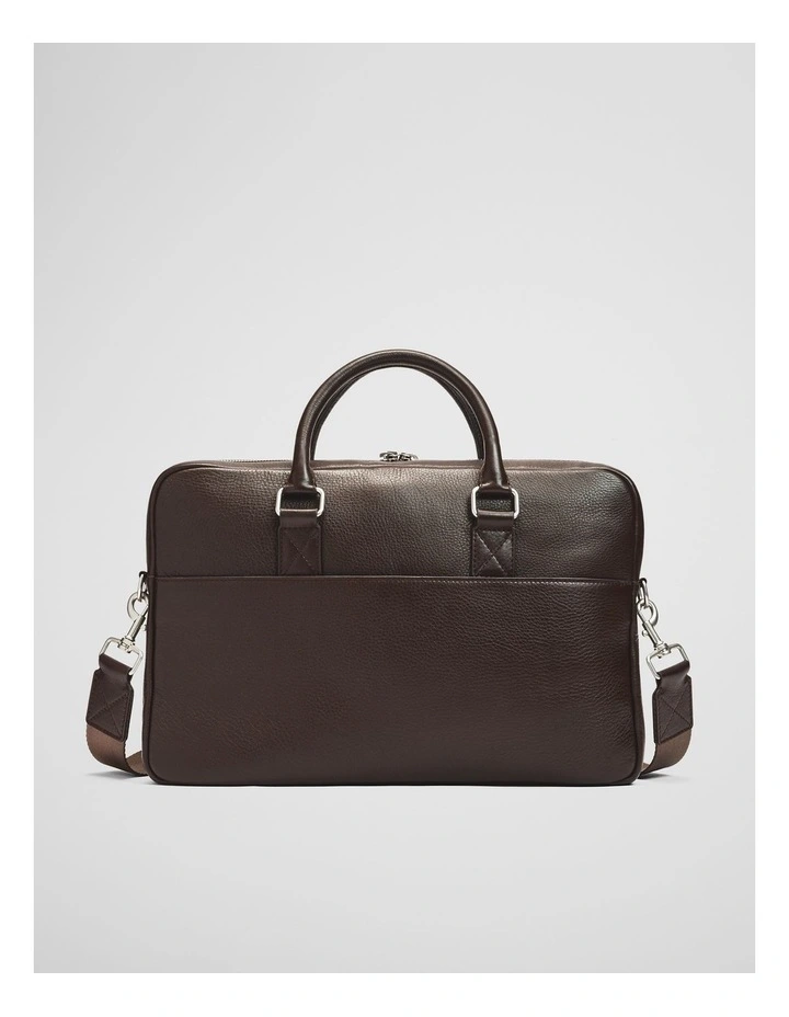 Rhys Leather Briefcase in Chocolate image 5
