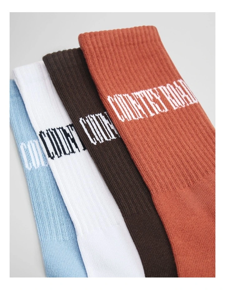 Australian Cotton Blend Heritage Sock Pack Of 4 in Dawn image 2