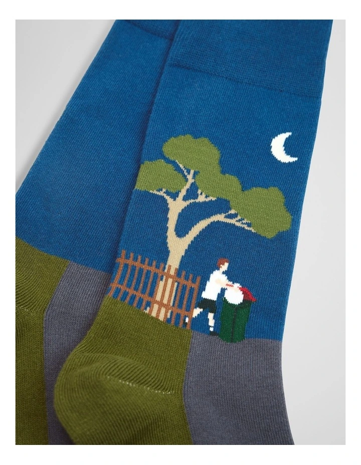 Asutralian Cotton Blend Bin Night Sock in Pine image 2