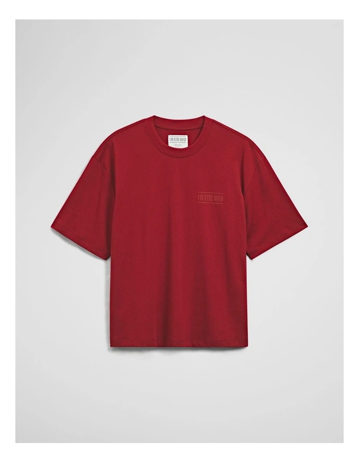Australian Cotton Short Sleeve Heritage Boxy T-shirt in Red Gum image 3