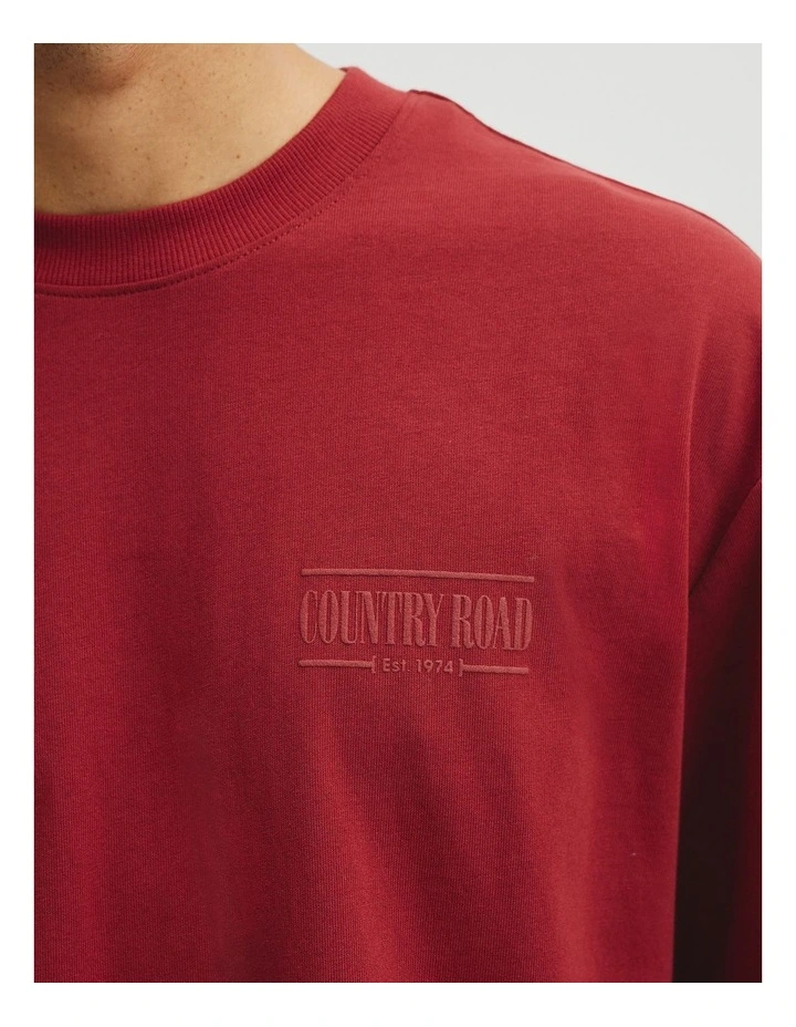 Australian Cotton Short Sleeve Heritage Boxy T-shirt in Red Gum image 4