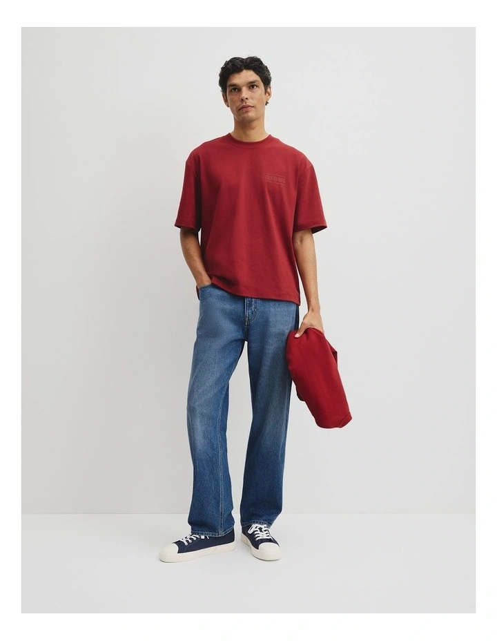 Australian Cotton Short Sleeve Heritage Boxy T-shirt in Red Gum image 5