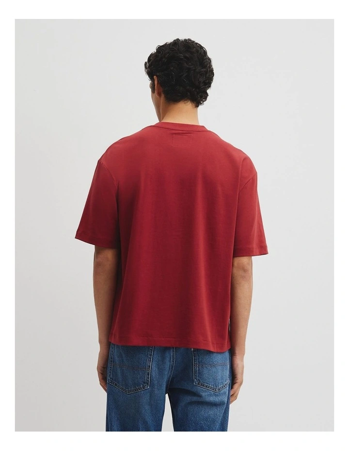 Australian Cotton Short Sleeve Heritage Boxy T-shirt in Red Gum image 6