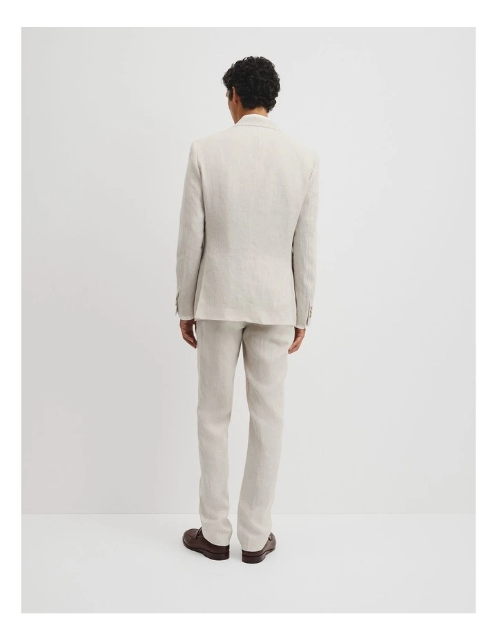 Regular Fit Linen Twill Jacket in Stone image 5