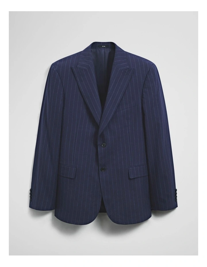 Regular Fit Pinstripe Jacket in Navy image 3