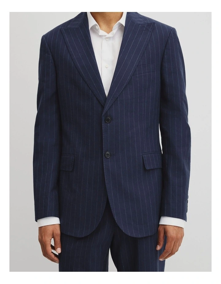 Regular Fit Pinstripe Jacket in Navy image 4
