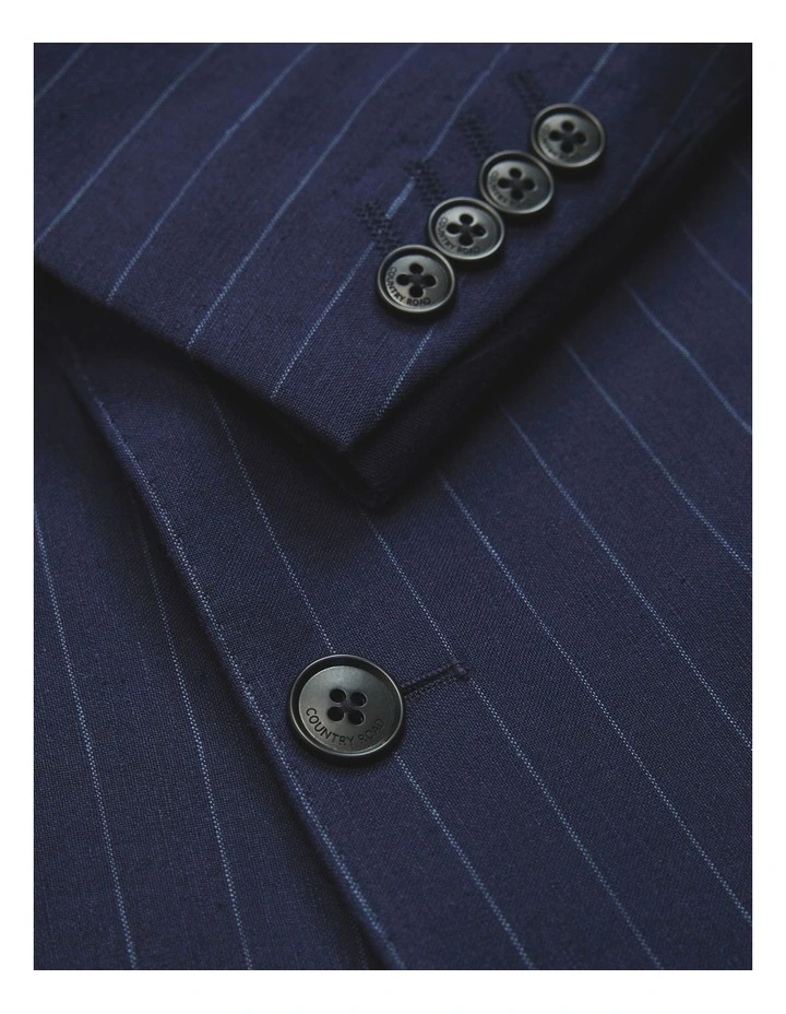 Regular Fit Pinstripe Jacket in Navy image 7